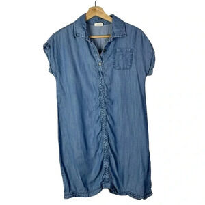 Crazy8 Blue Chambray Short Sleeve Shift Mini Dress 14